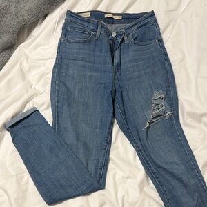 Levi's 721 High Rise Skinny Jeans - Medium Blue Wash